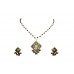 925 Sterling Silver gold rhodium Maroon Enamel chain Pendant Earring set